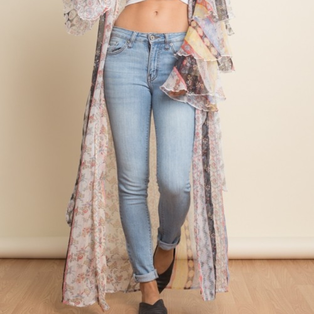 NWT- Women's Multi-Print Belted Duster - Picture 5 of 5